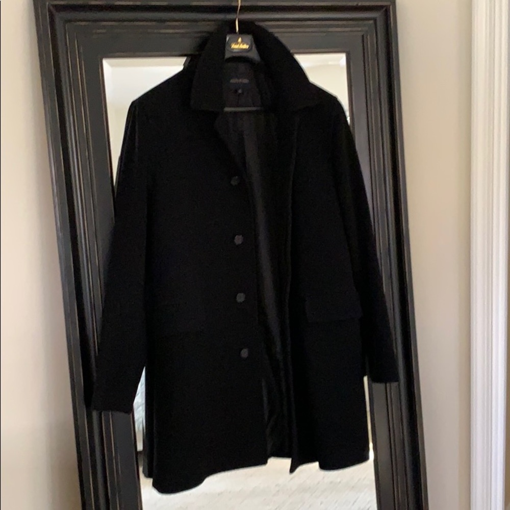 Black wool cashmere coat